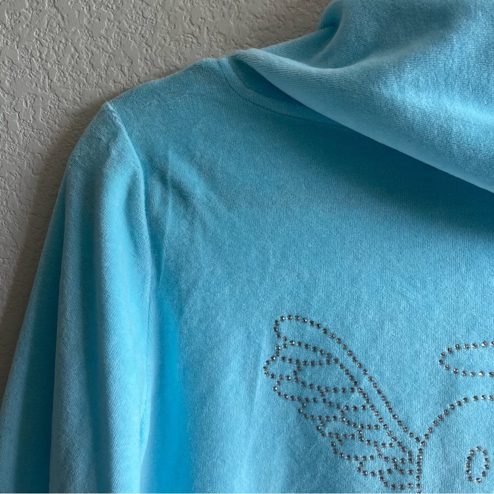 ✨RARE Lonely Ghost | Light Blue Y2K Rhinestone Velour Suit Jacket - Picture 10 of 16